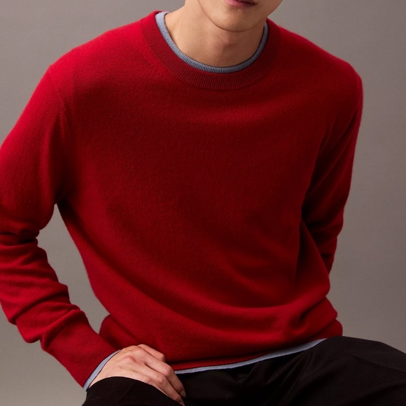 Calvin Klein Classic Cashmere Crewneck Sweater Men's Large Red - Picture 3 of 10